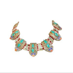 Tibetan choker with turquoise, lapis lazuli, coral, and more on choice.